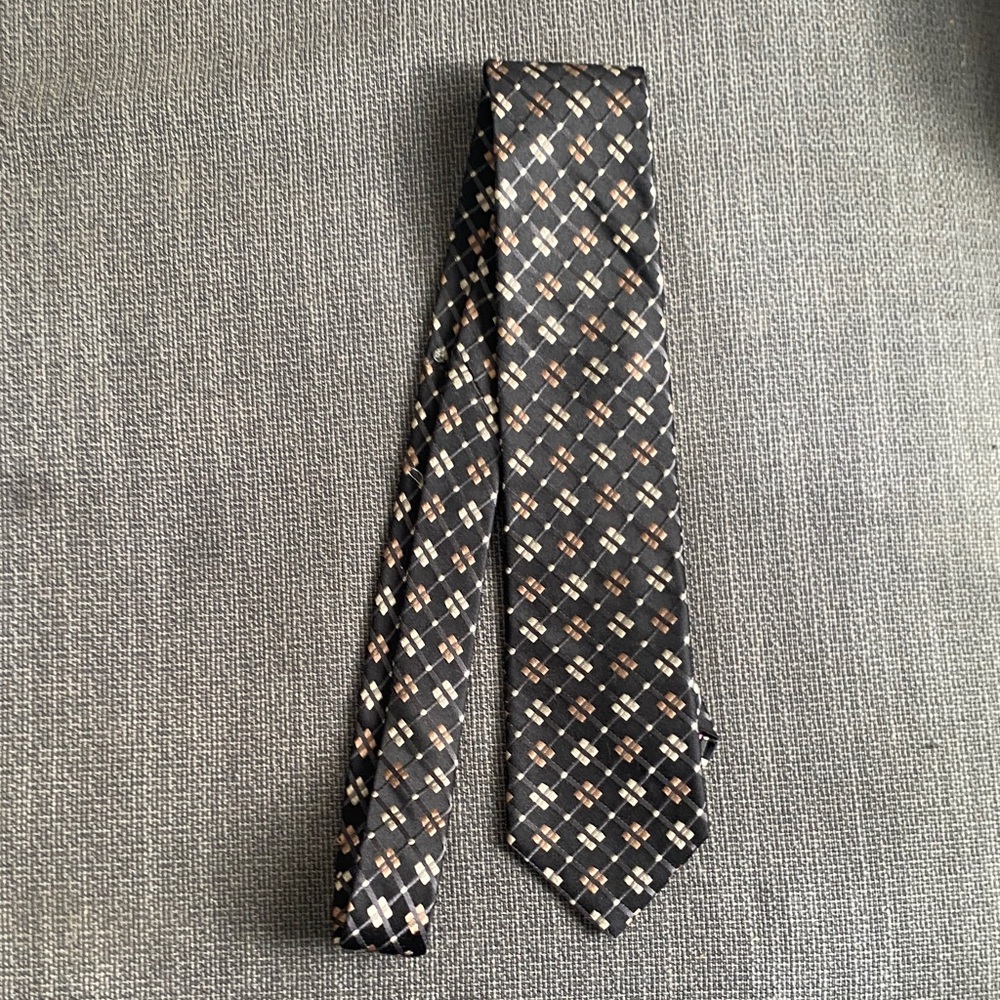 Ted Baker Black and Brown Geometric Tie
